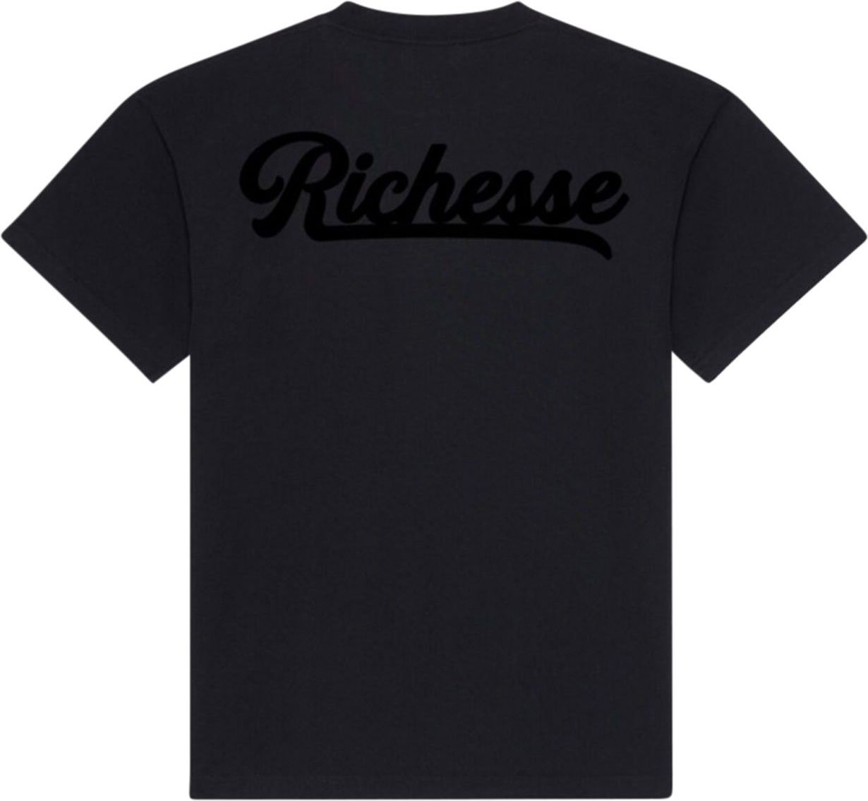Richesse Embroided Black T-Shirt Zwart