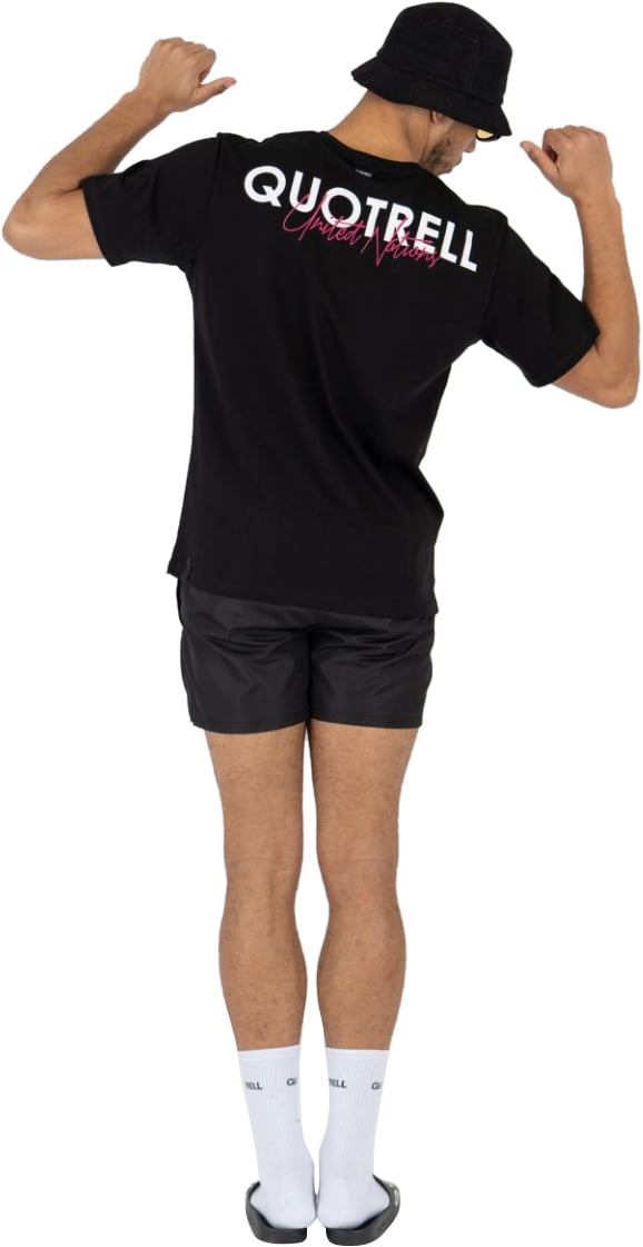 Quotrell Cura Swimshort | Black / Fuchsia Zwart