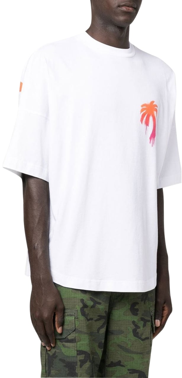 Palm Angels Palm Tree-print cotton T-shirt Wit