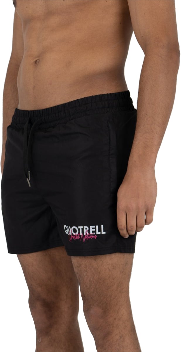 Quotrell Cura Swimshort | Black / Fuchsia Zwart