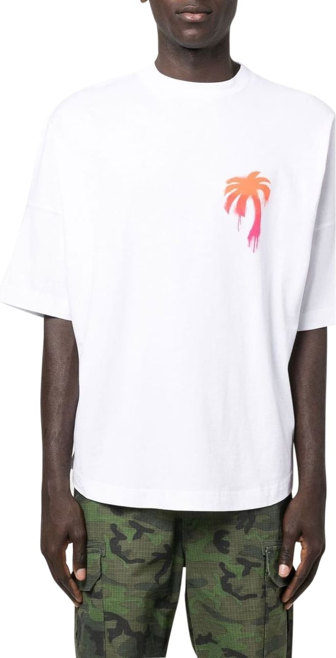 Palm Angels Palm Tree-print cotton T-shirt Wit