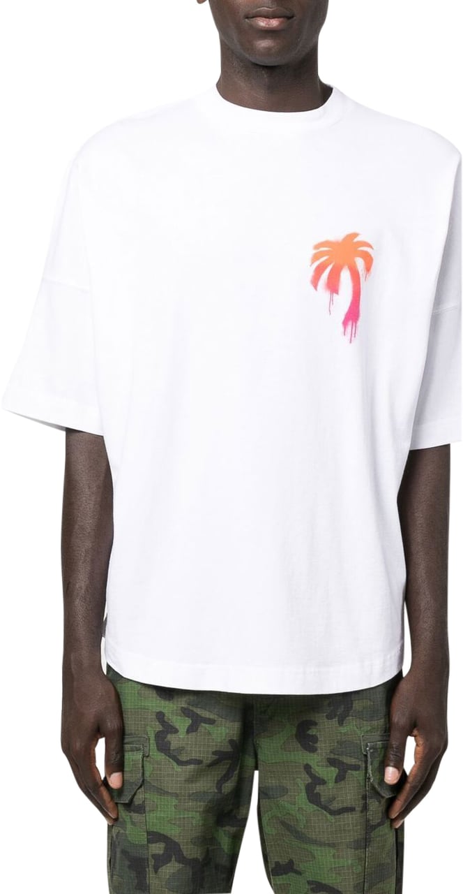 Palm Angels Palm Tree-print cotton T-shirt Wit