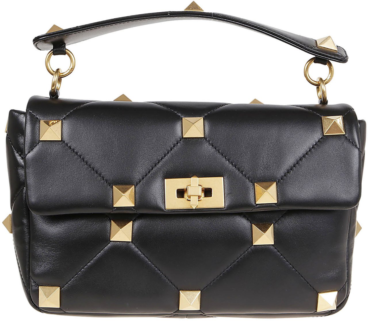 Valentino Large Shoulder Bag Roman Stud Zwart