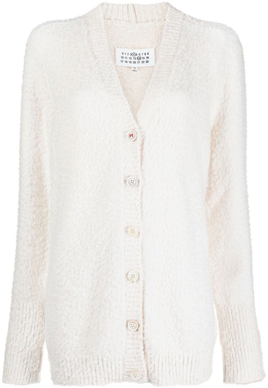 Maison Margiela Fluffy Cardigan Offwhite Wit