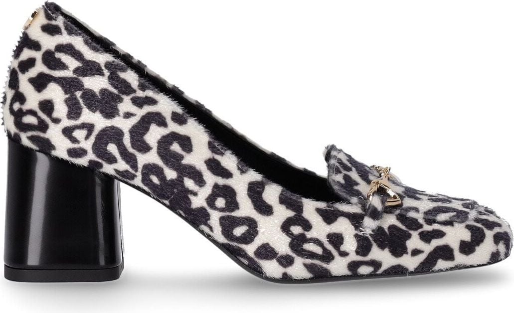 Love Moschino White And Black Leopard Pump White Wit