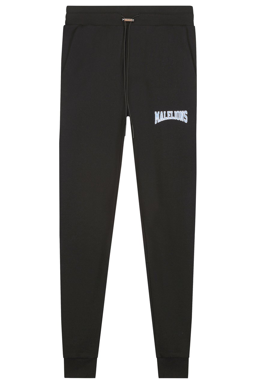 Malelions Varsity Trackpants - Black/Blue Zwart