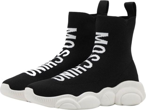 Moschino High Sneakers 71826 Dames Zwart/Wit Wit