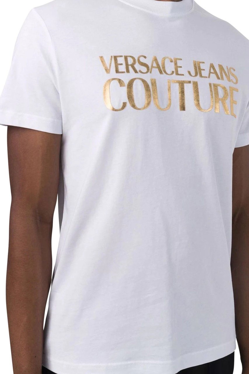 Versace Jeans Couture T-shirts And Polos White+gold Goud