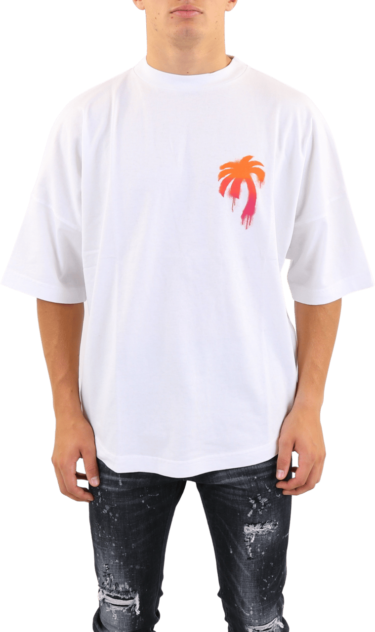 Palm Angels Palm Tree-print cotton T-shirt Wit