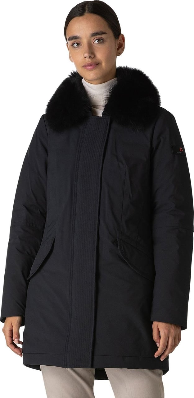 Peuterey Slim jacket with fur Zwart