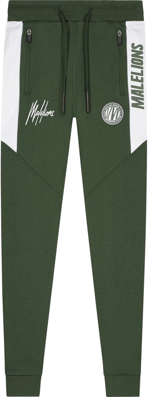 Malelions Sport Coach Trackpants - Army/White Groen