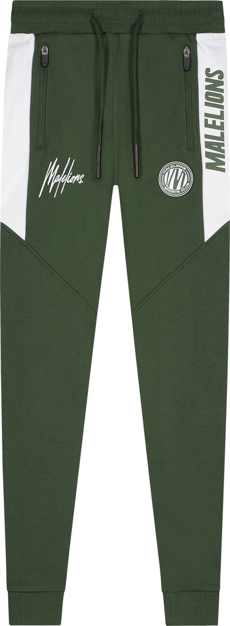 Malelions Sport Coach Trackpants - Army/White Groen
