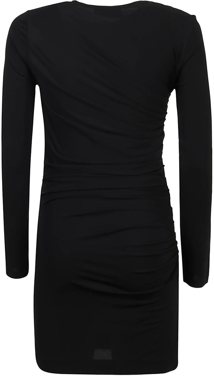 Dsquared2 Ruched Long Sleeve Mini Dress Black Zwart