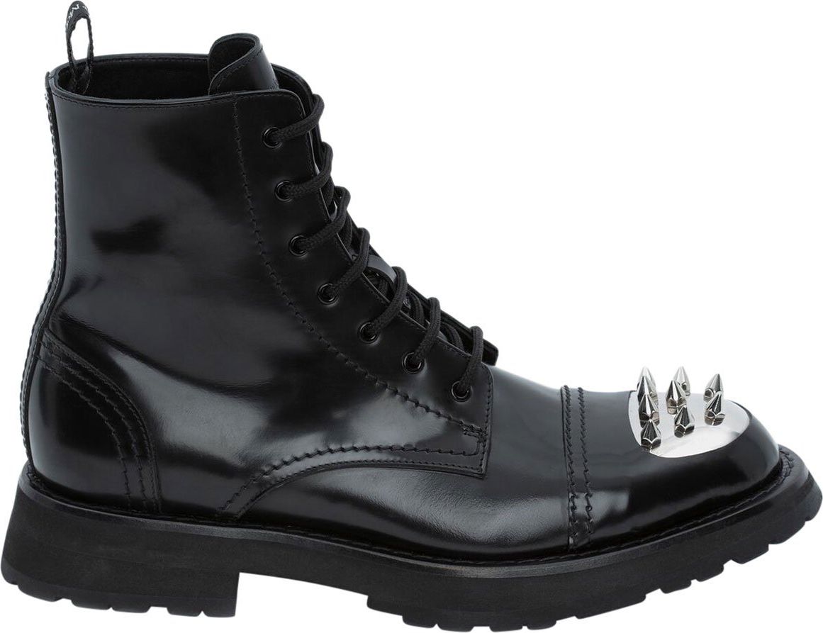 Alexander McQueen Punk Stud leather boots Zwart
