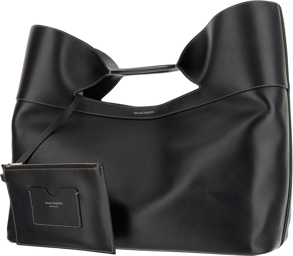 Alexander McQueen The Bow leather tote bag Zwart