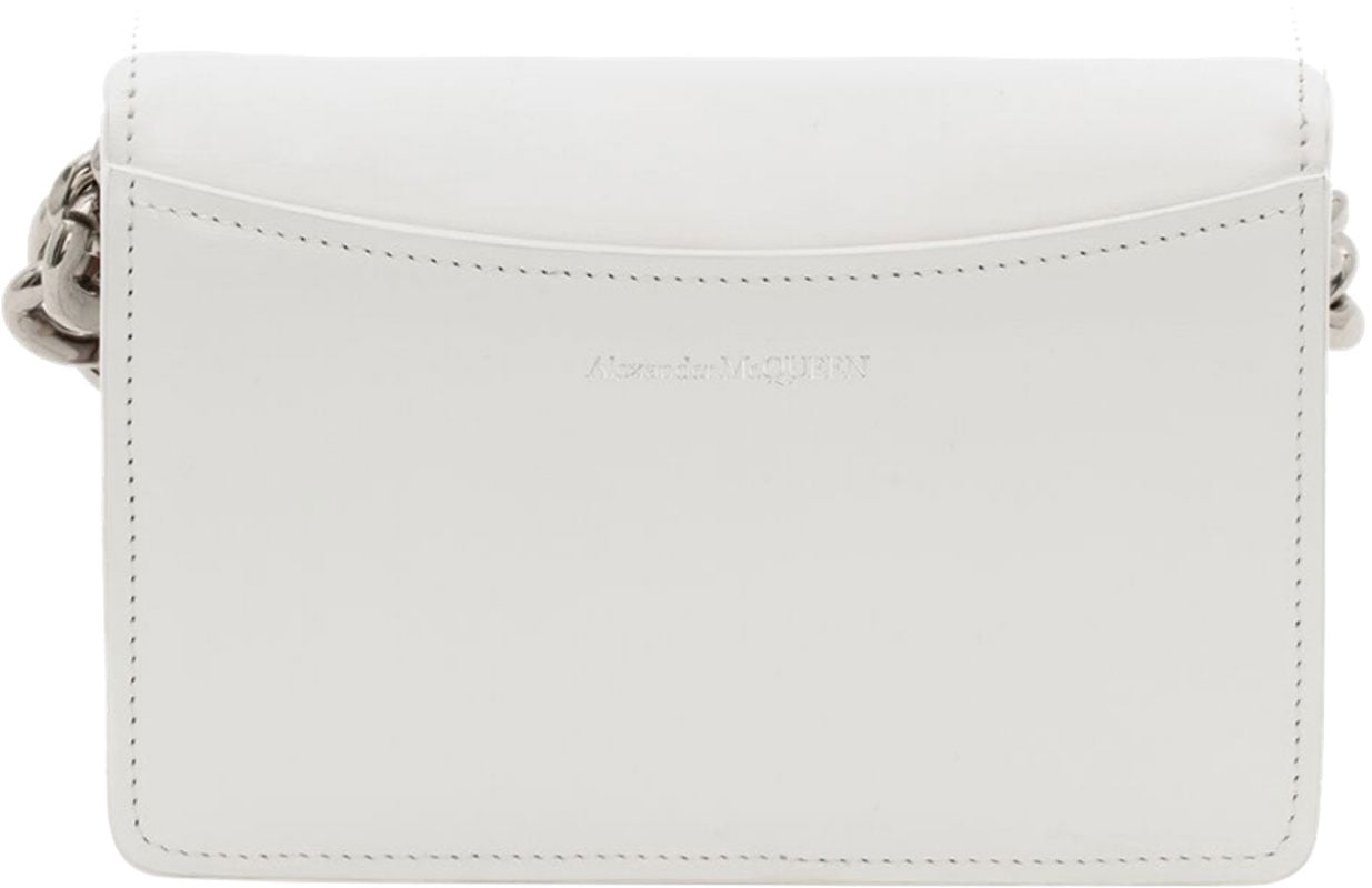 Alexander McQueen mini-four-ring-chain bag Wit