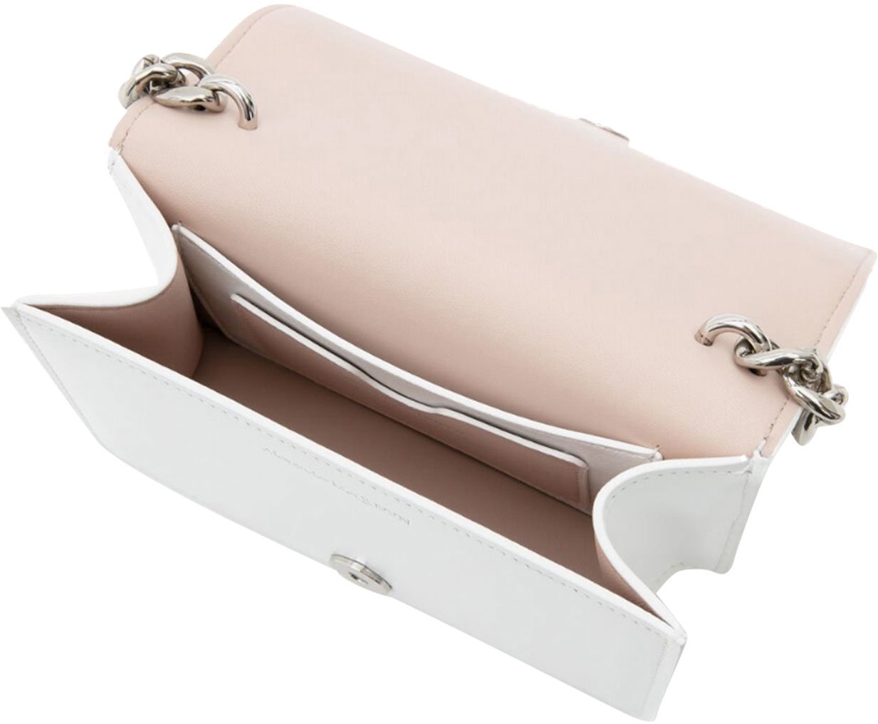 Alexander McQueen mini-four-ring-chain bag Wit