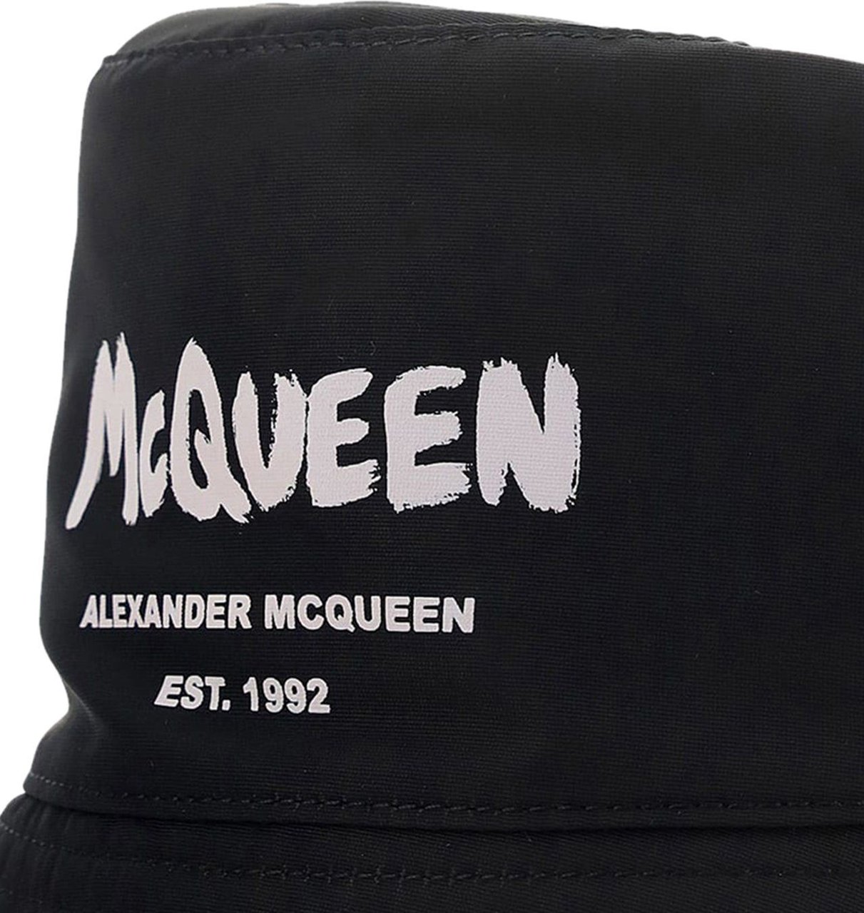 Alexander McQueen logo-print bucket hat Zwart