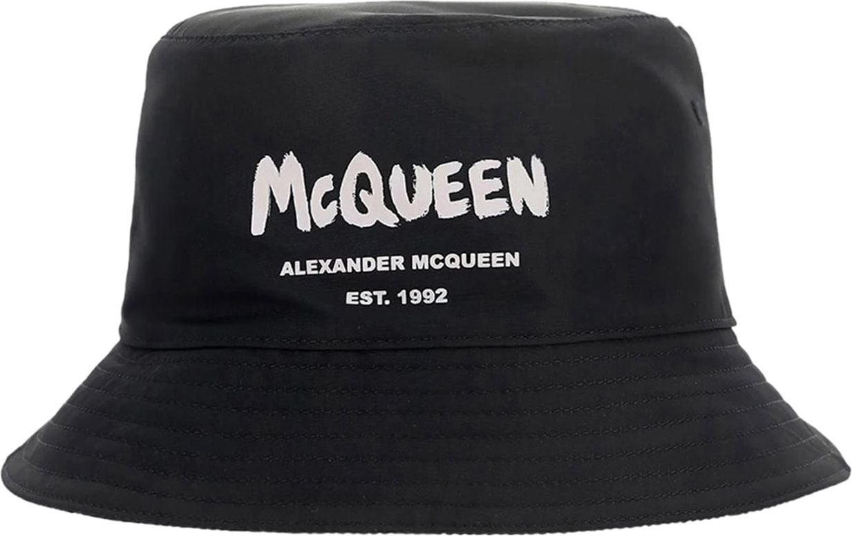 Alexander McQueen logo-print bucket hat Zwart