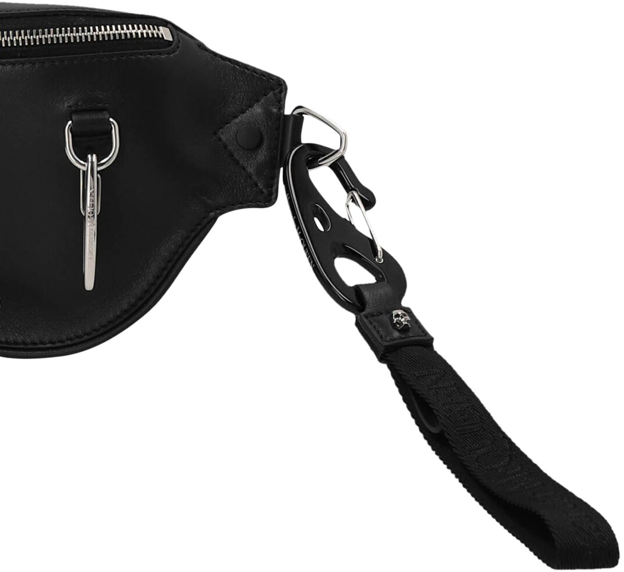Alexander McQueen Biker leather belt bag Zwart