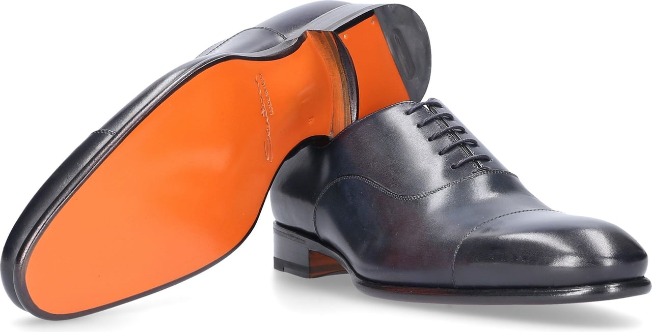 Santoni Business Shoes Oxford Clifton Blauw