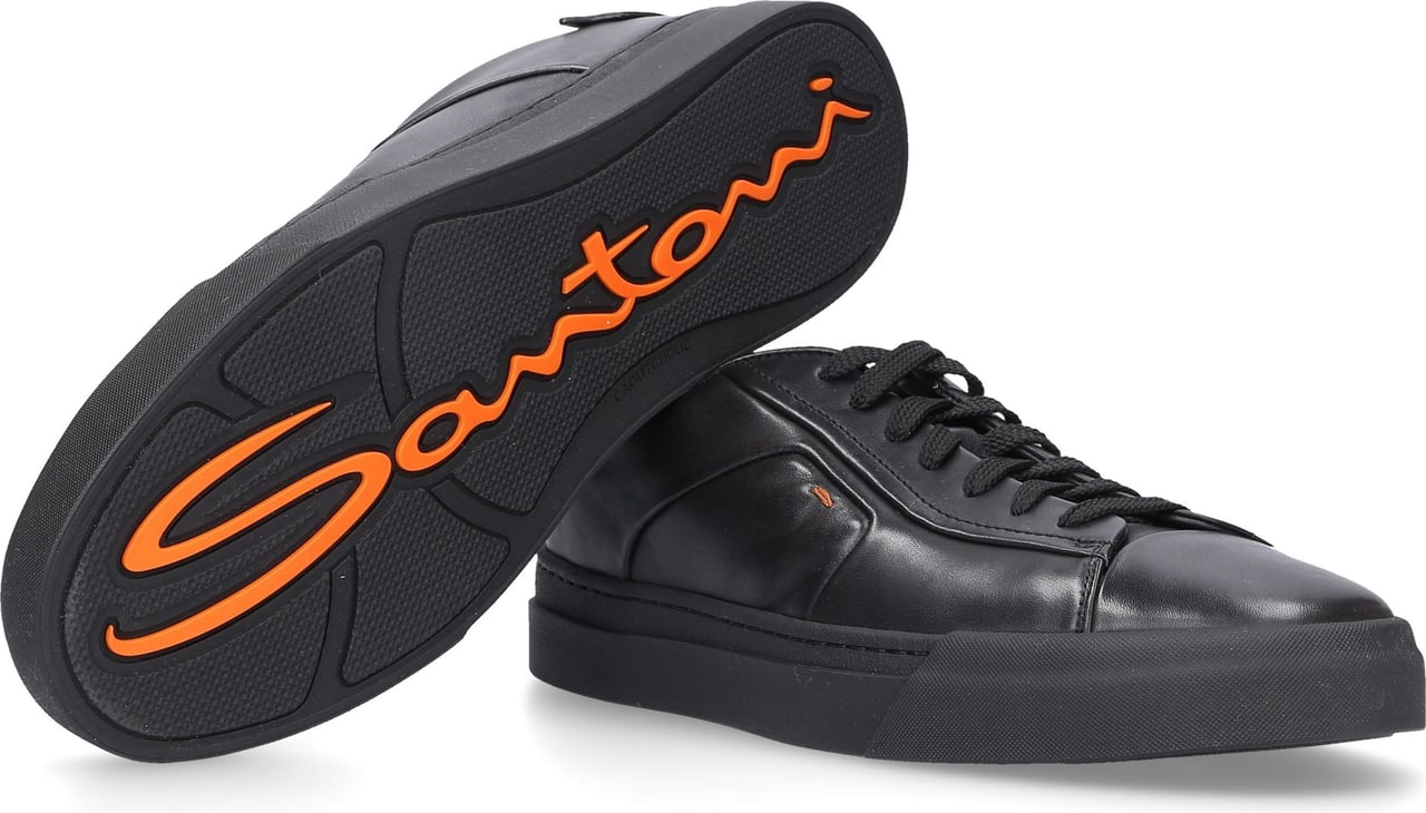 Santoni Low-top Sneakers Darts Calfskin Sunny Zwart