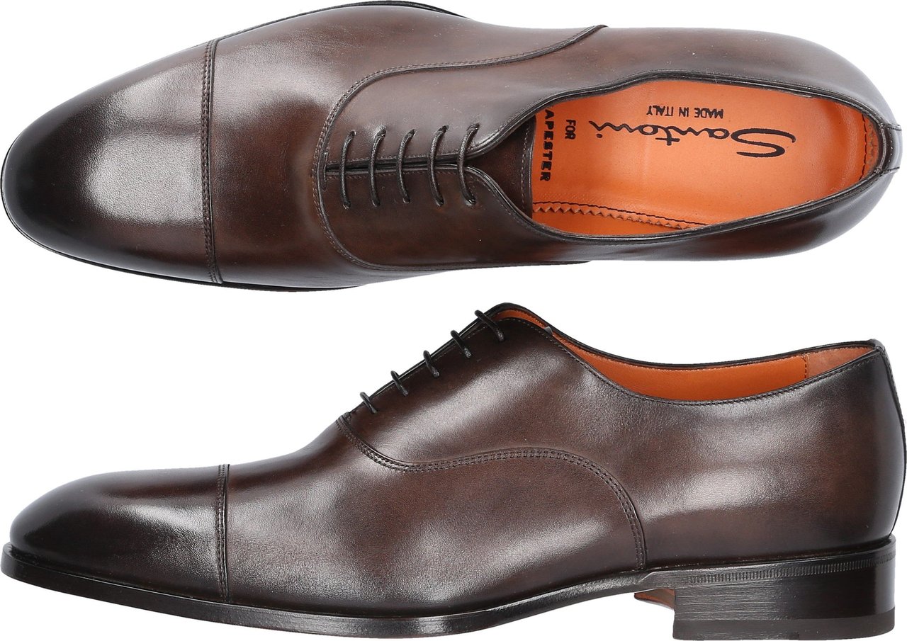 Santoni Business Shoes Oxford Calfskin Clifton Bruin