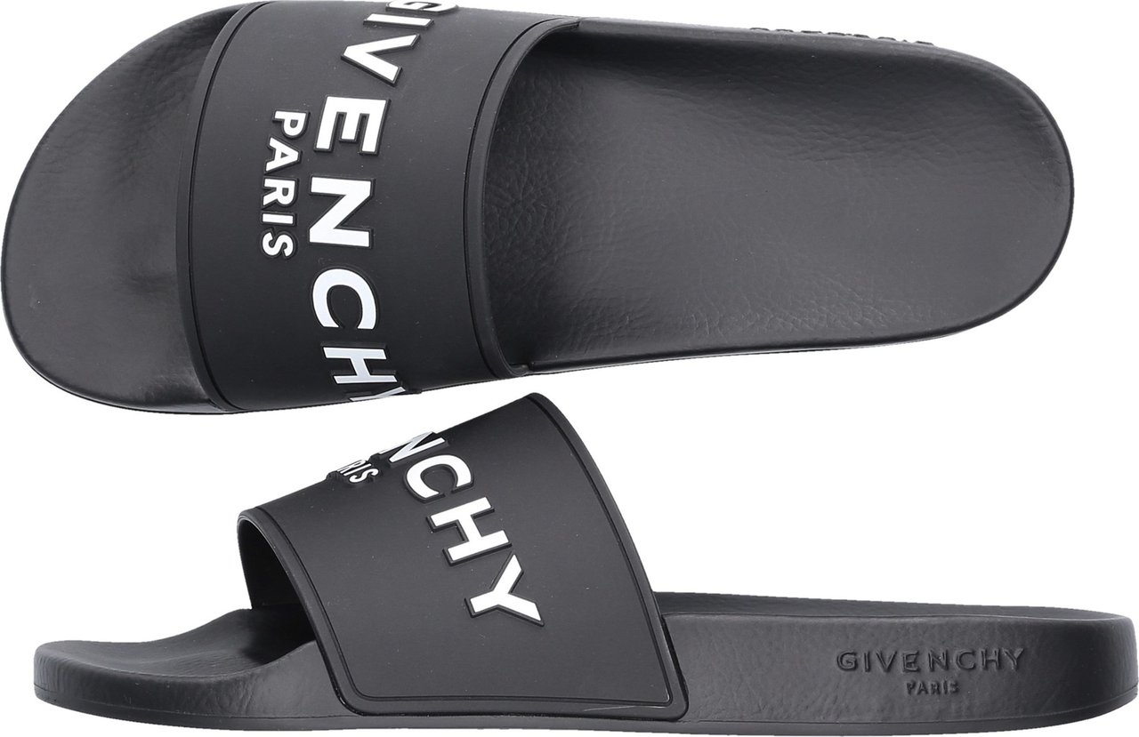Givenchy Beach Sandals Paris Rubber Fanny Zwart