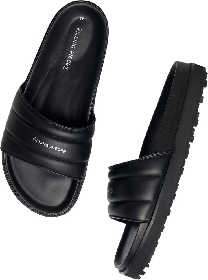 Filling Pieces Lux Slippers All Black Zwart