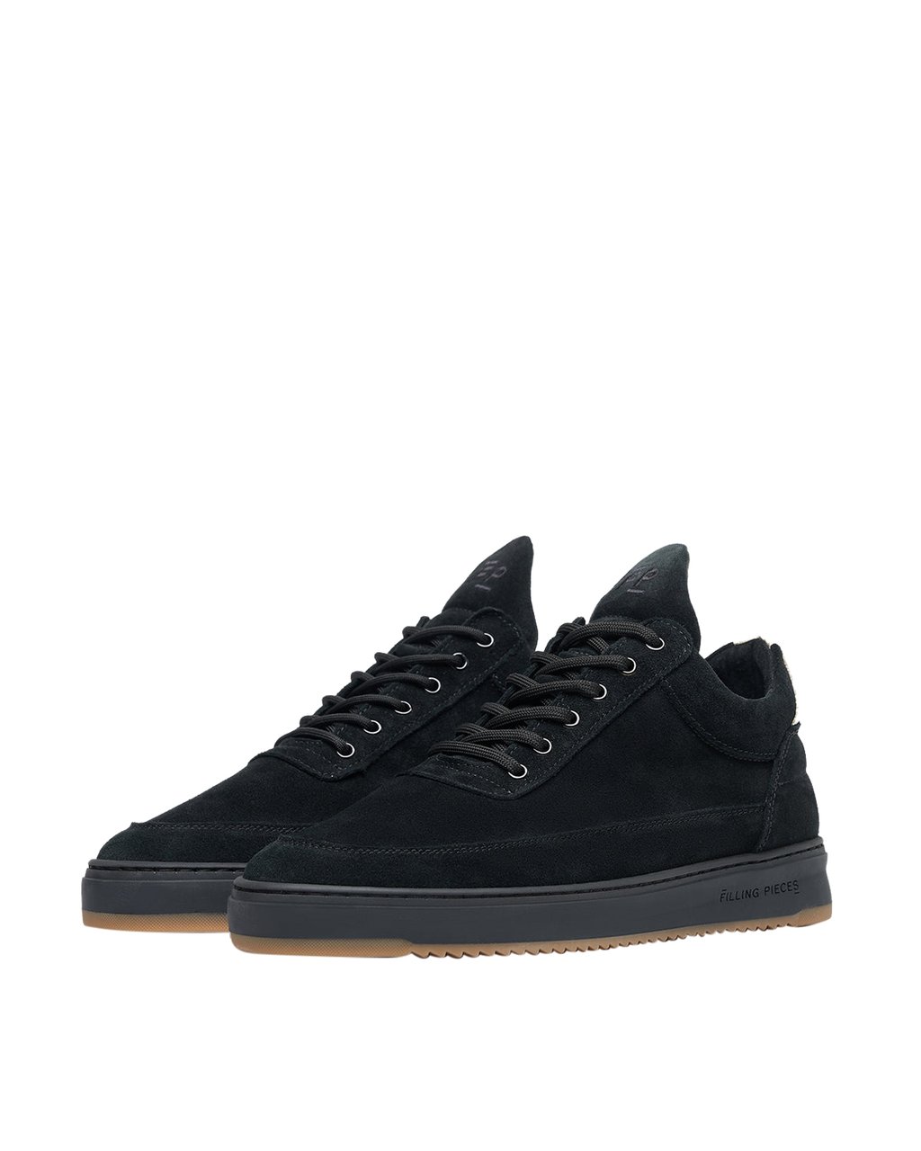 Filling Pieces Low Top Ripple Suede Black Zwart