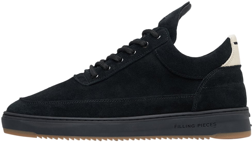 Filling Pieces Low Top Ripple Suede Black Zwart