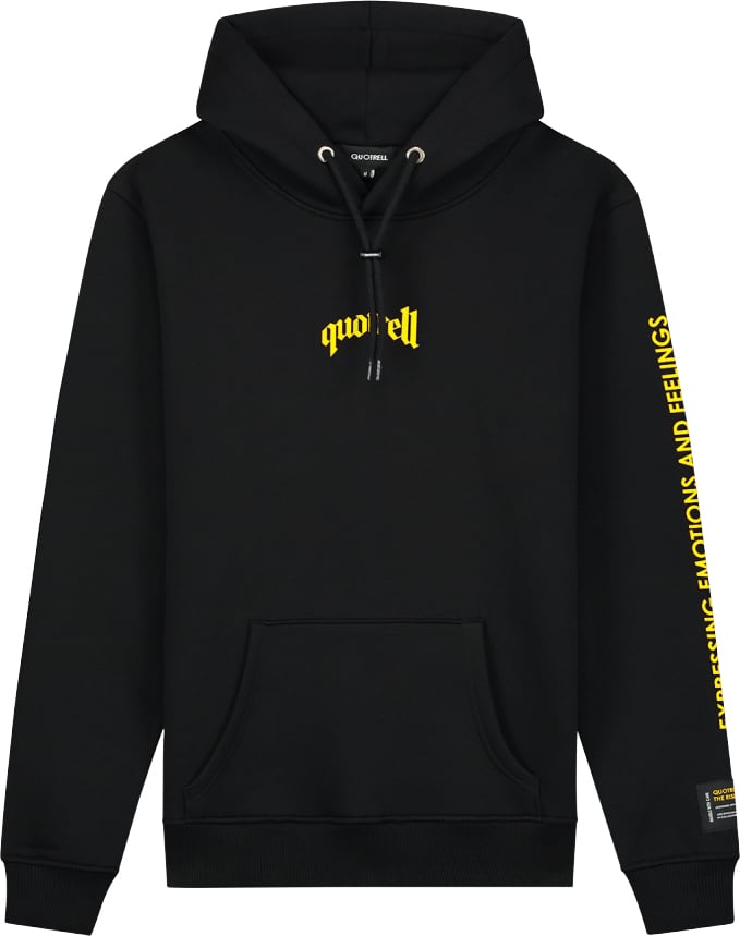 Quotrell Rising Bastards Hoodie | Black / Yellow Zwart