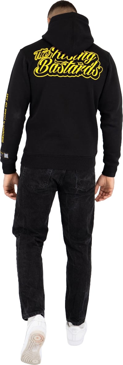 Quotrell Rising Bastards Hoodie | Black / Yellow Zwart