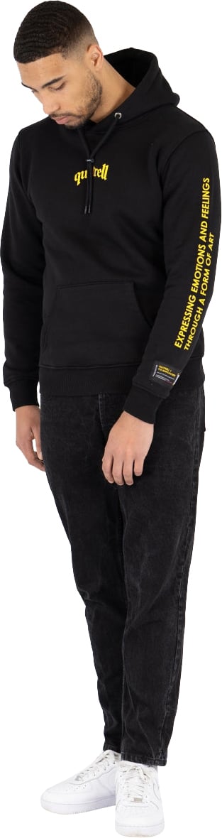 Quotrell Rising Bastards Hoodie | Black / Yellow Zwart