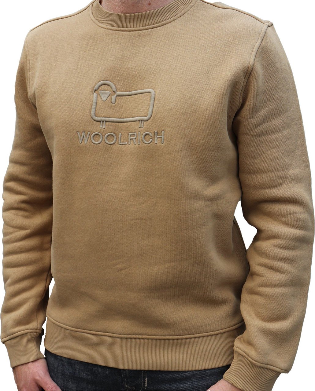 Woolrich Classic Fleece Crewneck Gold Khaki Bruin
