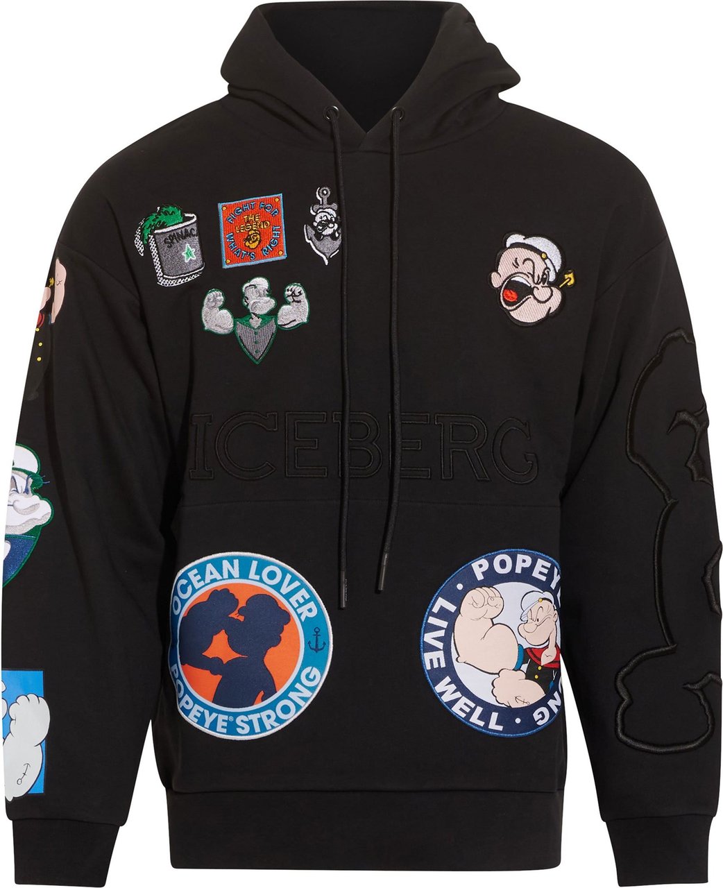 Iceberg Popeye badge sweater Zwart