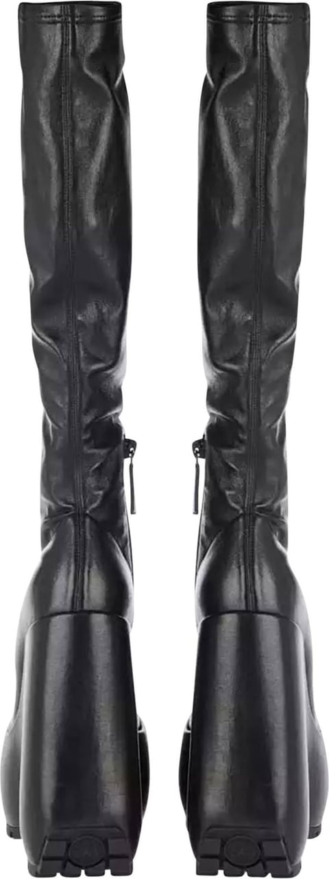 Versace Triplatform knee-high leather boots Zwart