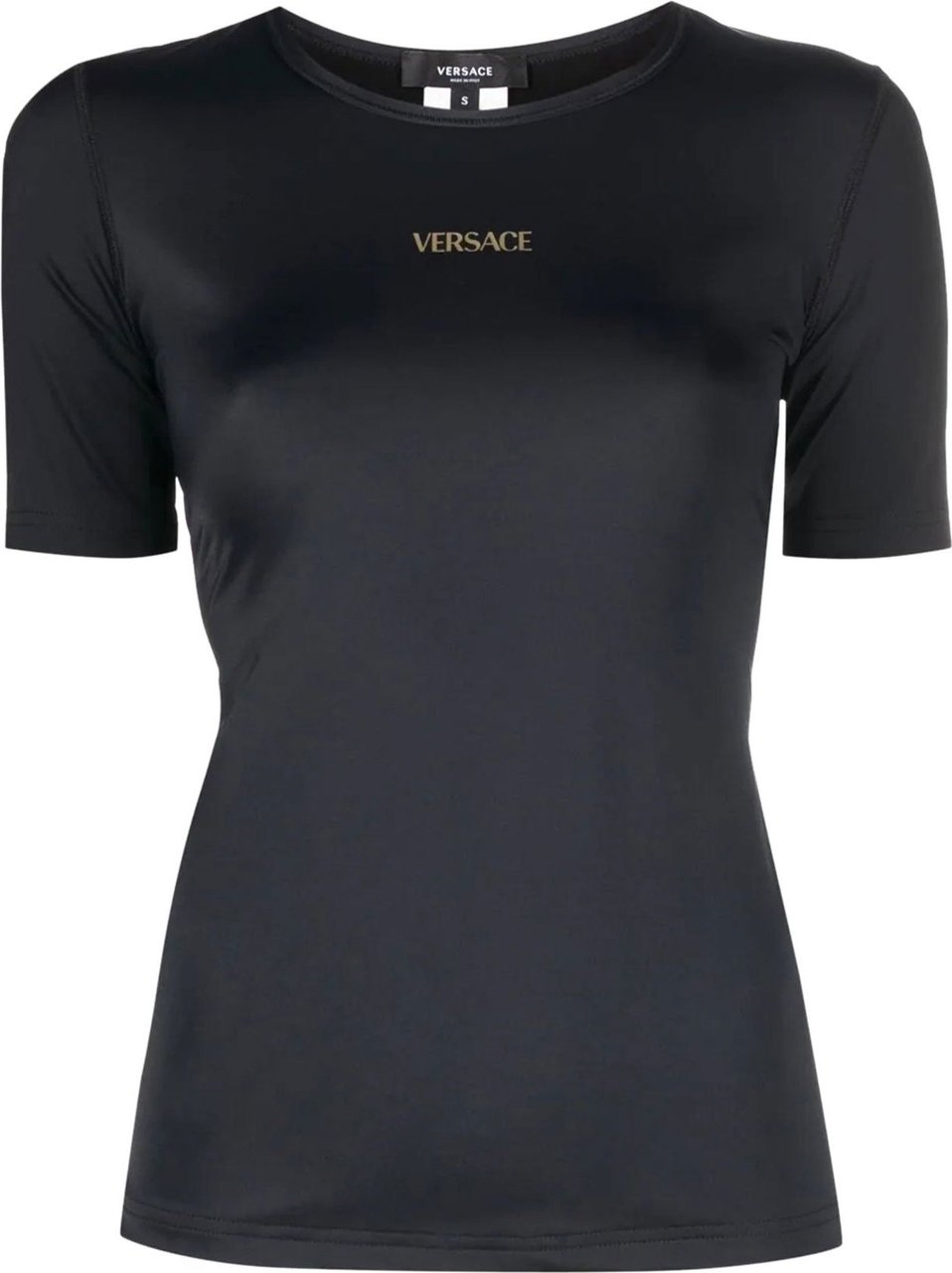 Versace logo-print round-neck T-shirt Zwart