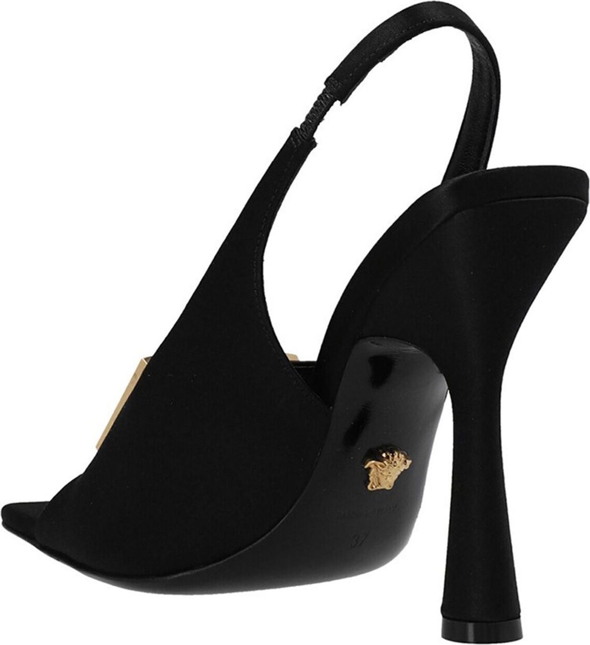 Versace medusa-plaque slingback sandals Zwart