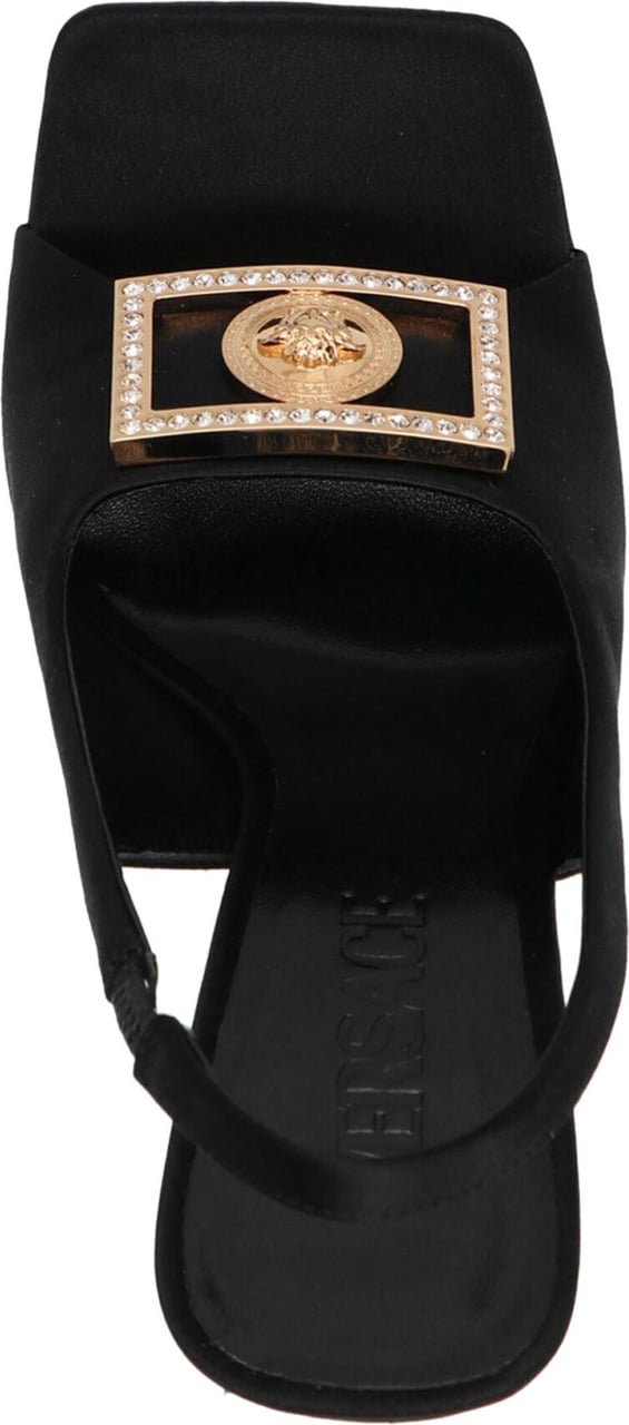 Versace medusa-plaque slingback sandals Zwart