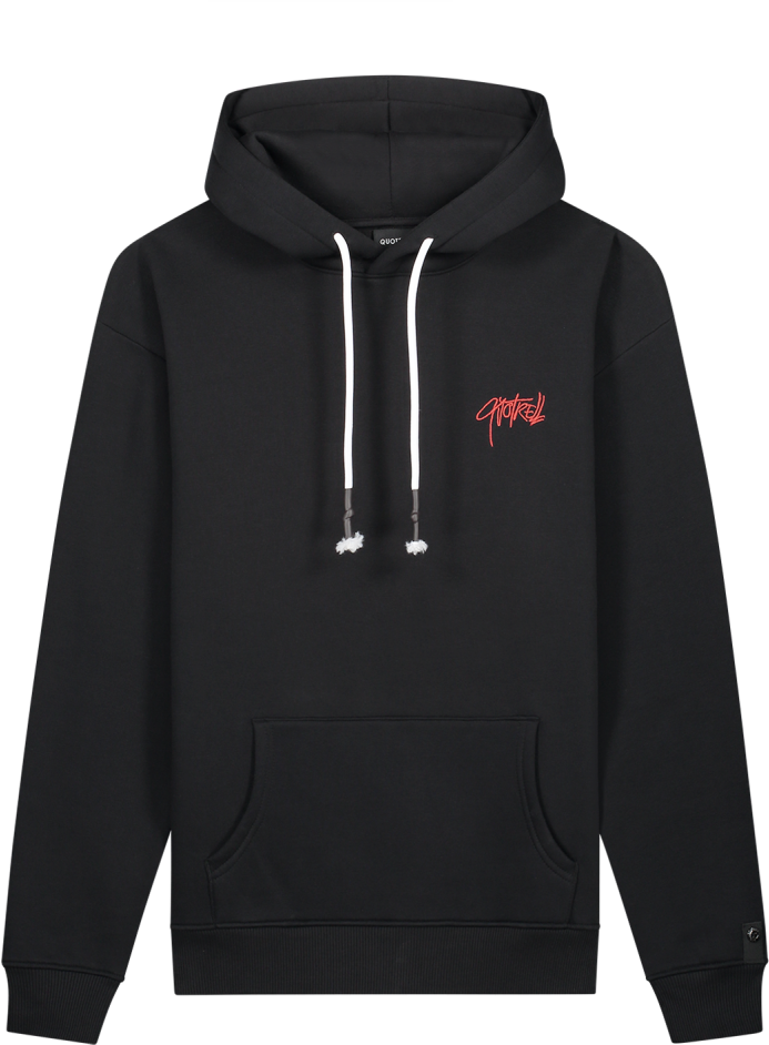 Quotrell Monterey Hoodie | Black / Red Zwart