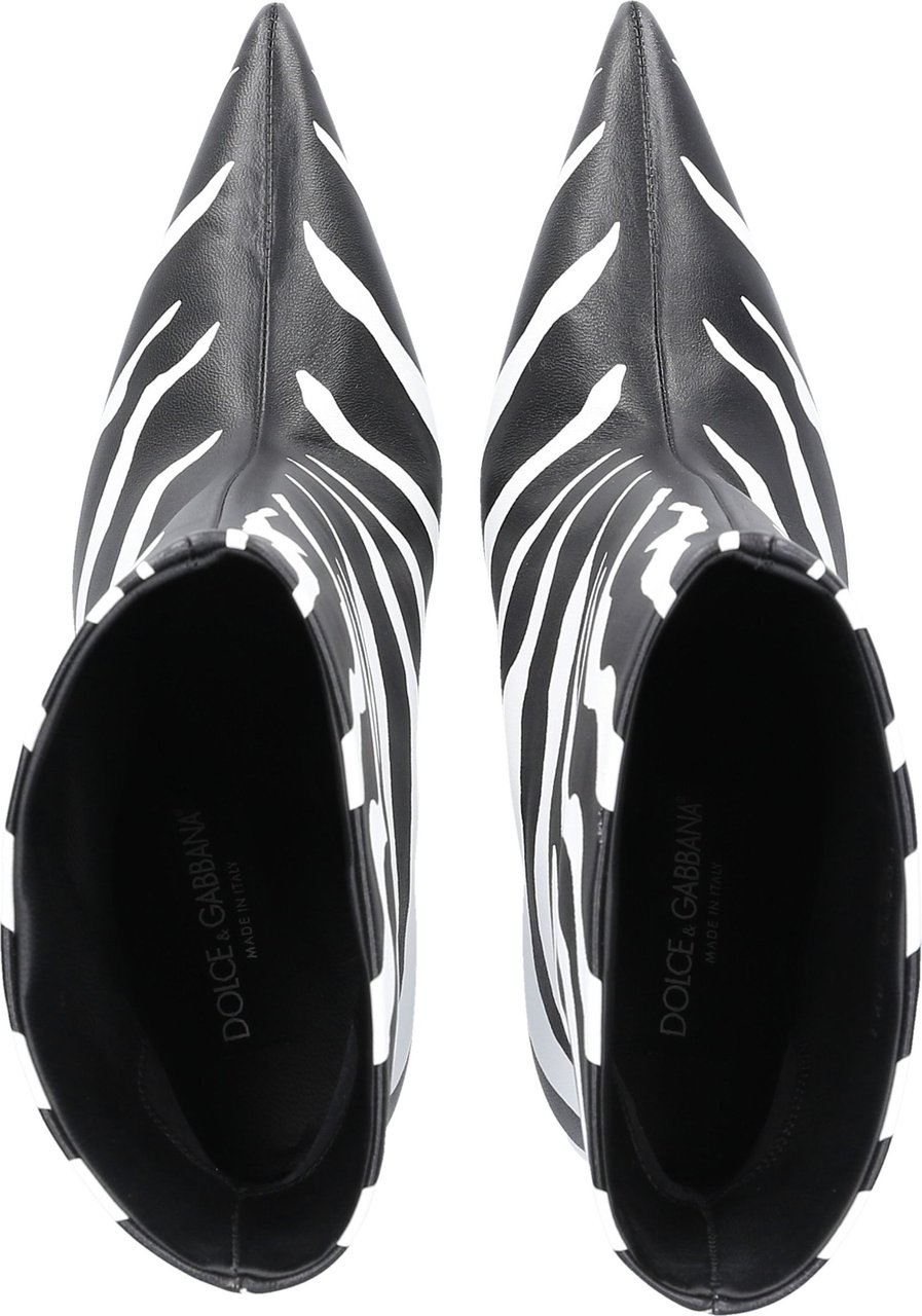 Dolce & Gabbana Ankle Boots Lollo Nappa Leather Rafaelo Zwart
