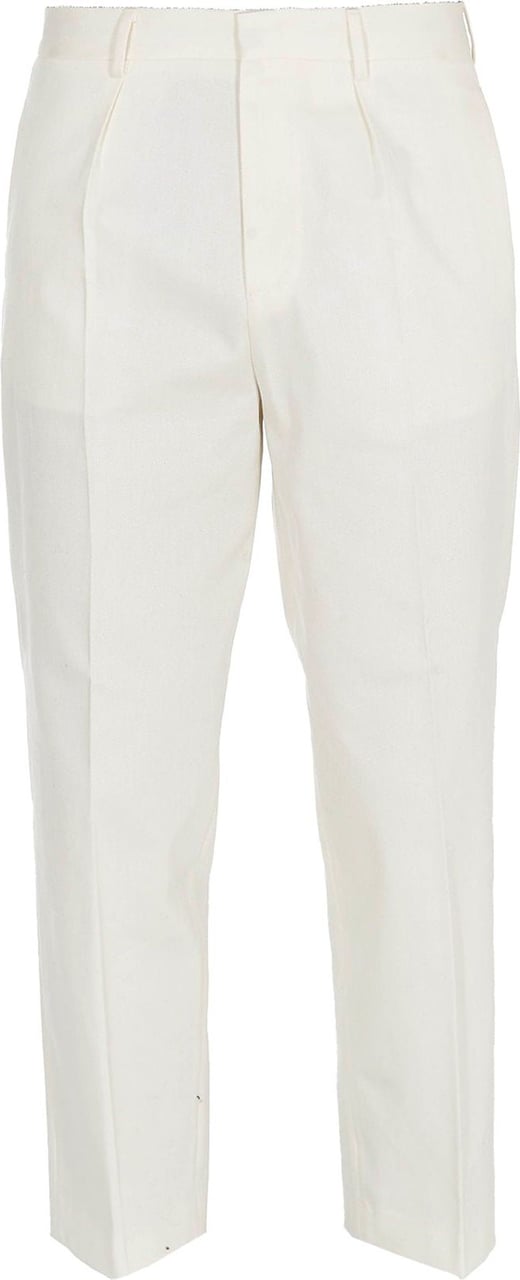 GCDS Gcds Cropped Cotton Trousers Wit