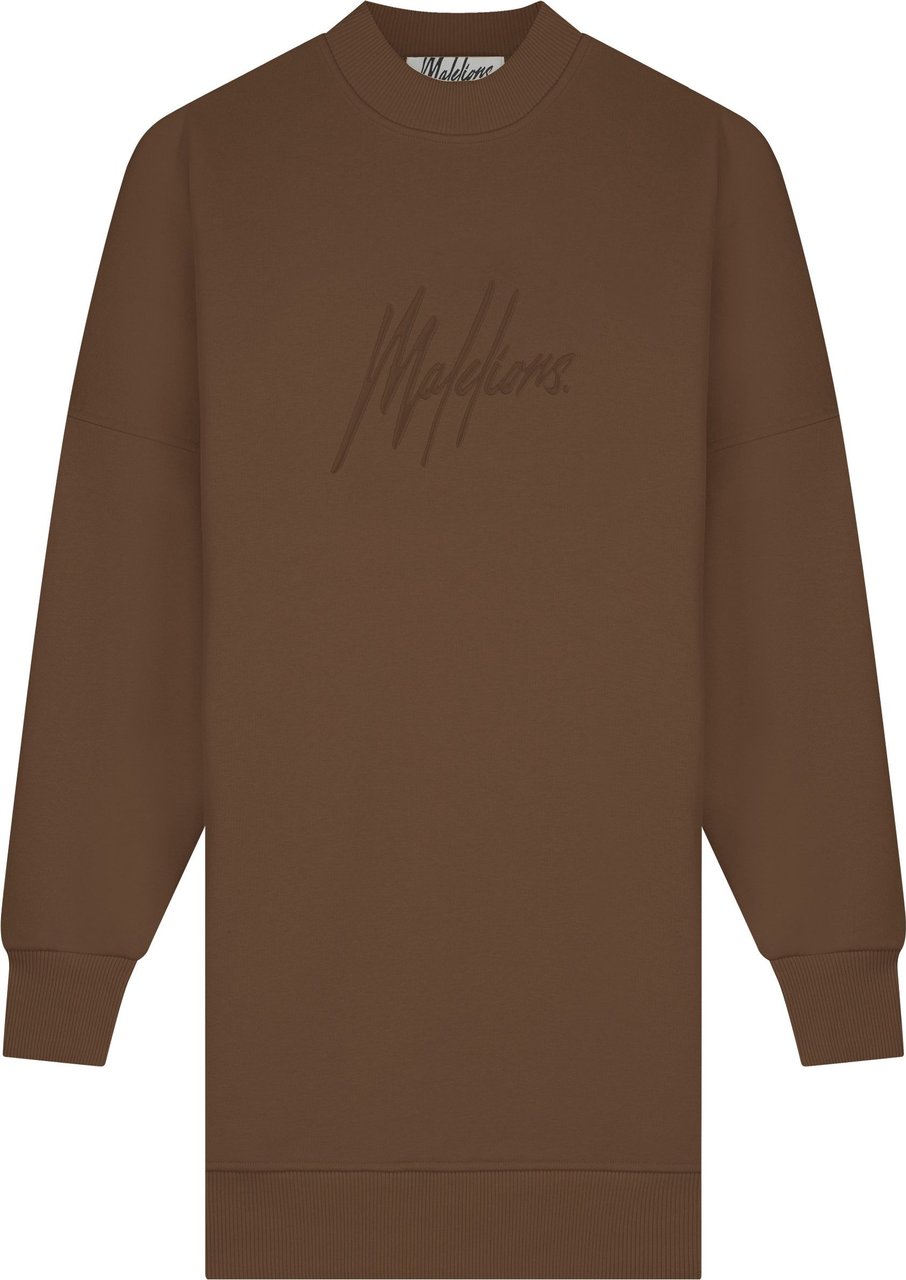 Malelions Signature Sweater Dress-Cocoa Brown Bruin
