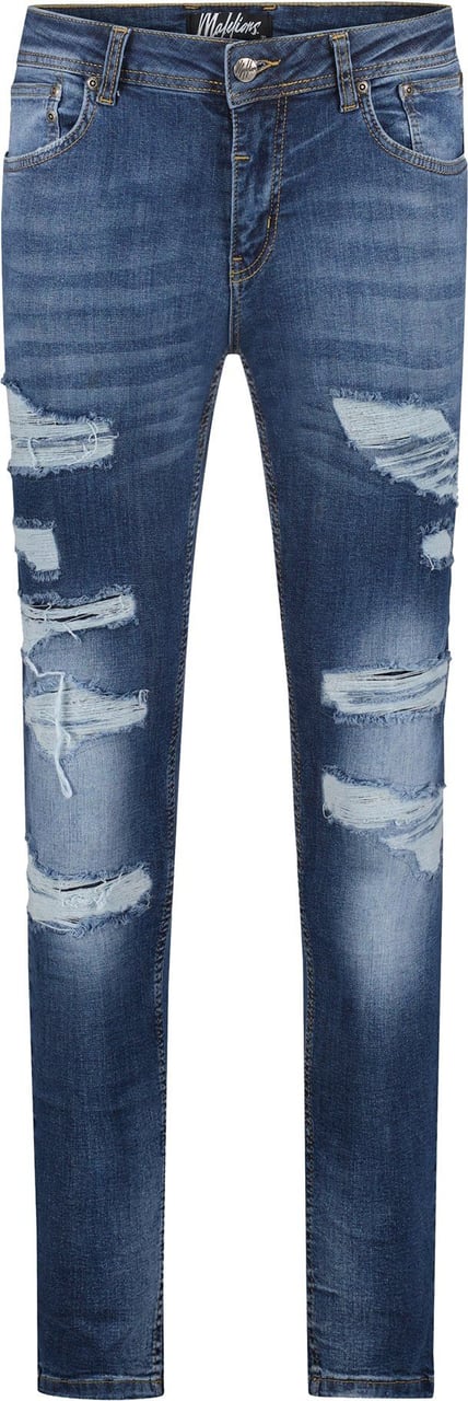 Malelions Shredded Jeans - Vintage Dark Blue Blauw