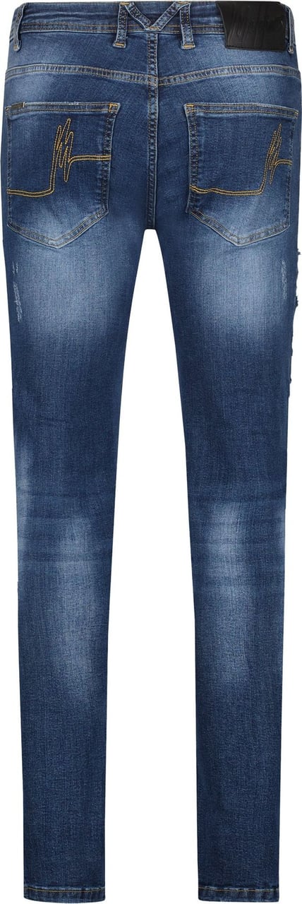 Malelions Shredded Jeans - Vintage Dark Blue Blauw