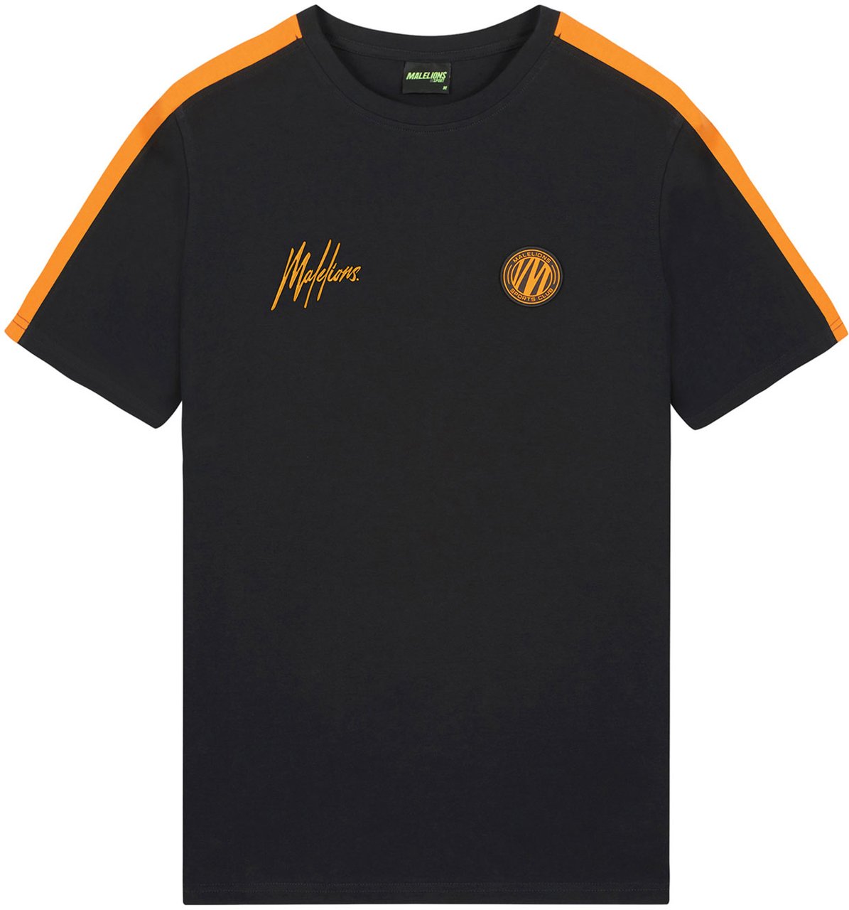 Malelions Academy T-Shirt - Black/Orange Zwart