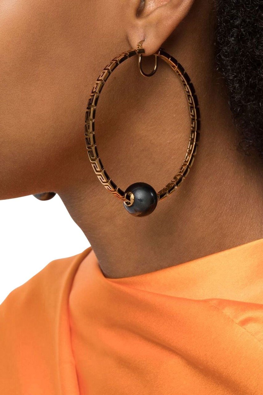 Versace Greca hoop earrings Metallic