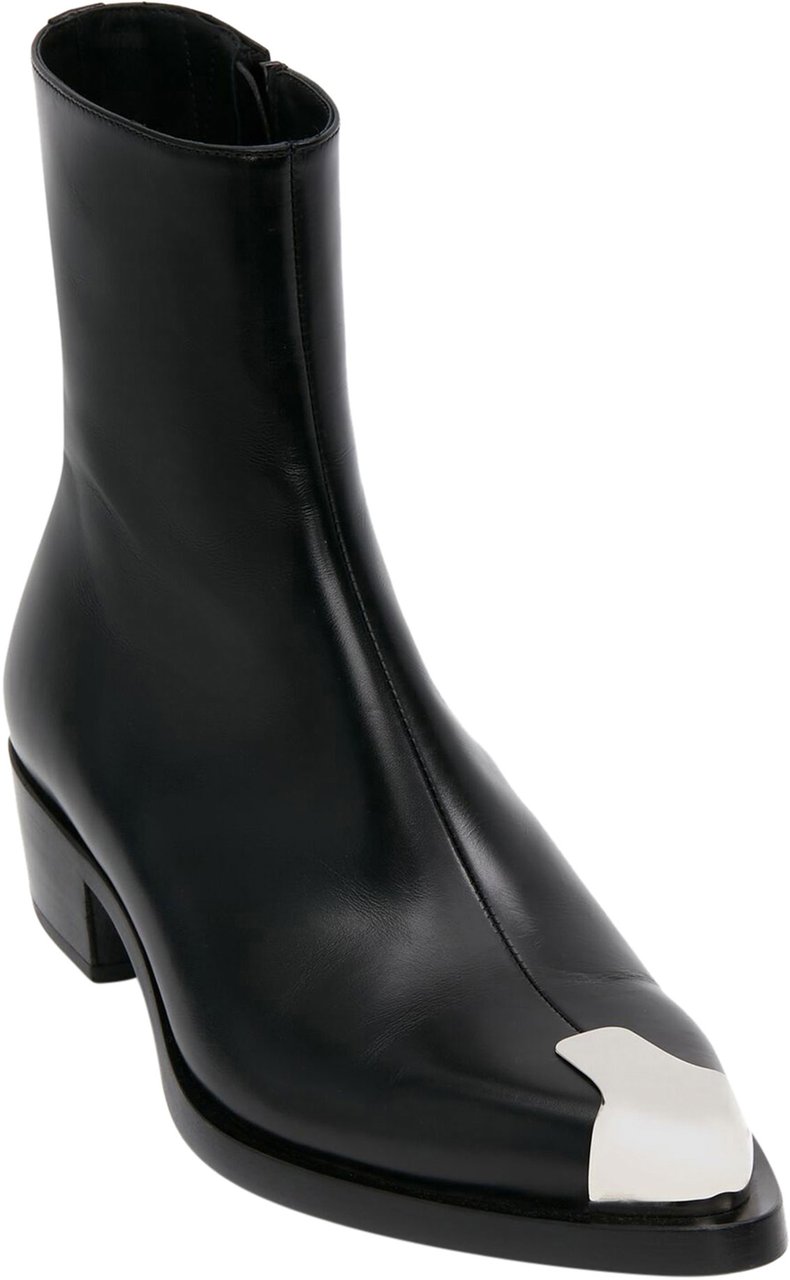 Alexander McQueen metal toecap ankle boots Zwart