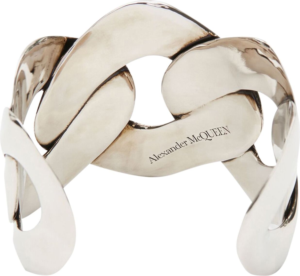 Alexander McQueen chain cuff bracelet Metallic